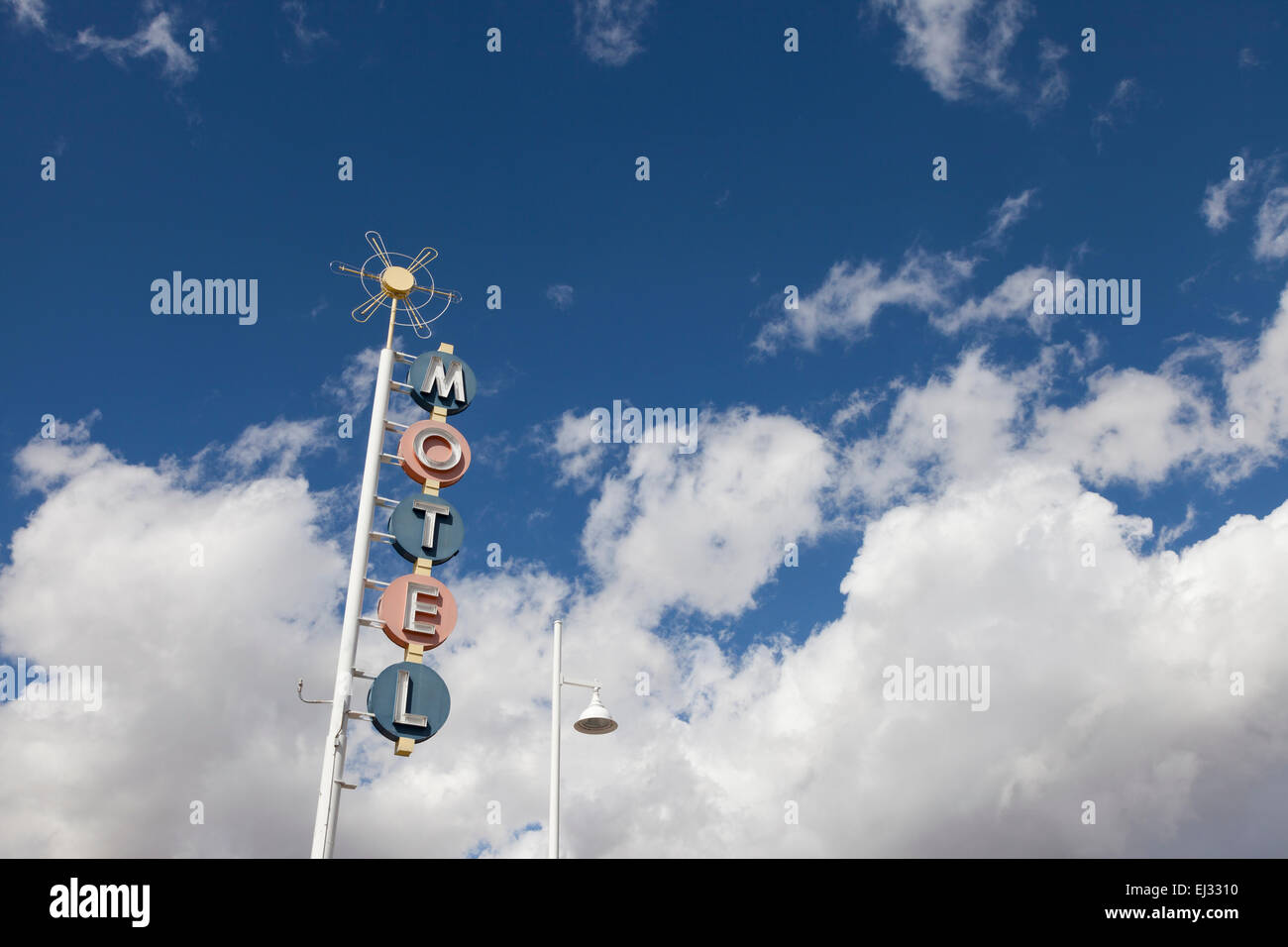 Premiere Motel Zeichen entlang der Central Avenue in Nob Hill - Albuquerque, Bernalillo County, New Mexico, USA Stockfoto