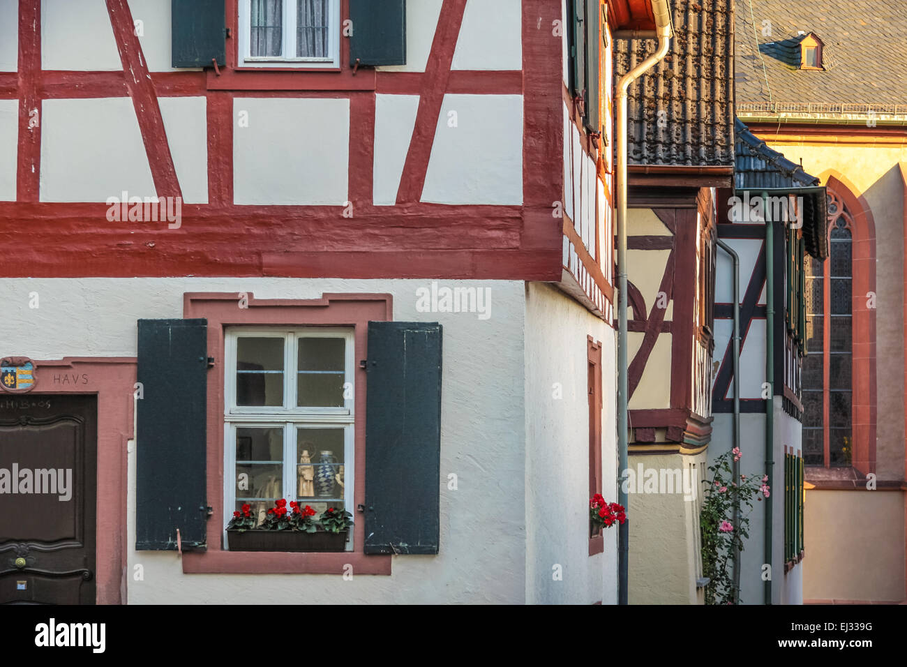 Fachwerkhäuser in Eltville Hessen, Deutschland Stockfoto