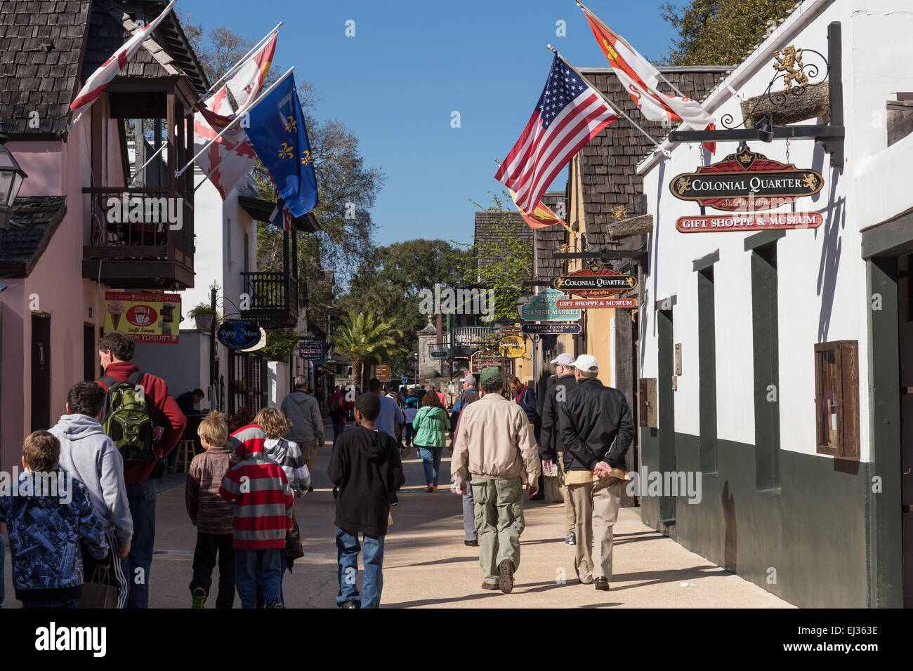 St George Street, Old Town, St. Augustine, FL, USA Stockfoto