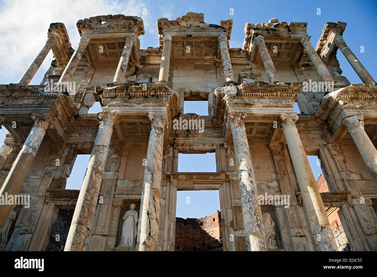 Celsus-Bibliothek in der antiken Stadt Ephesus, Türkei Stockfoto