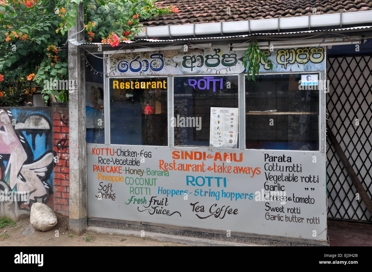 Lokalen Restaurant in Unawatuna, Sri Lanka Stockfoto