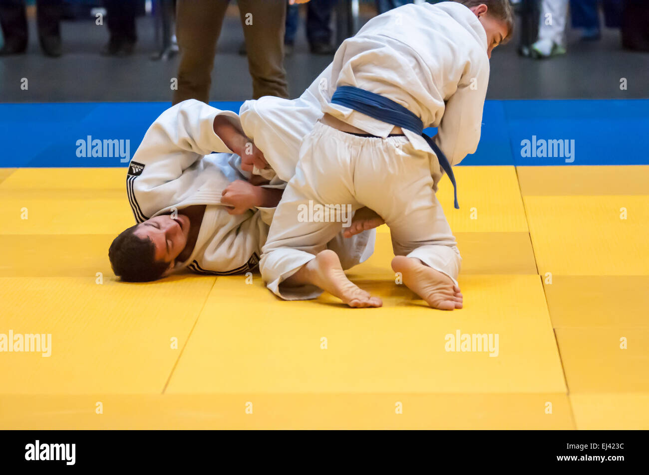 ORENBURG, ORENBURG Region, Russland, 29. November 2014 Jahr. Judo-Meisterschaft Junioren und Mädchen. Zwei judoka Stockfoto