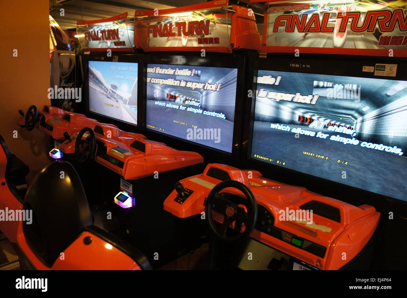 driving Simulator Arcade-Rennspiel Stockfoto