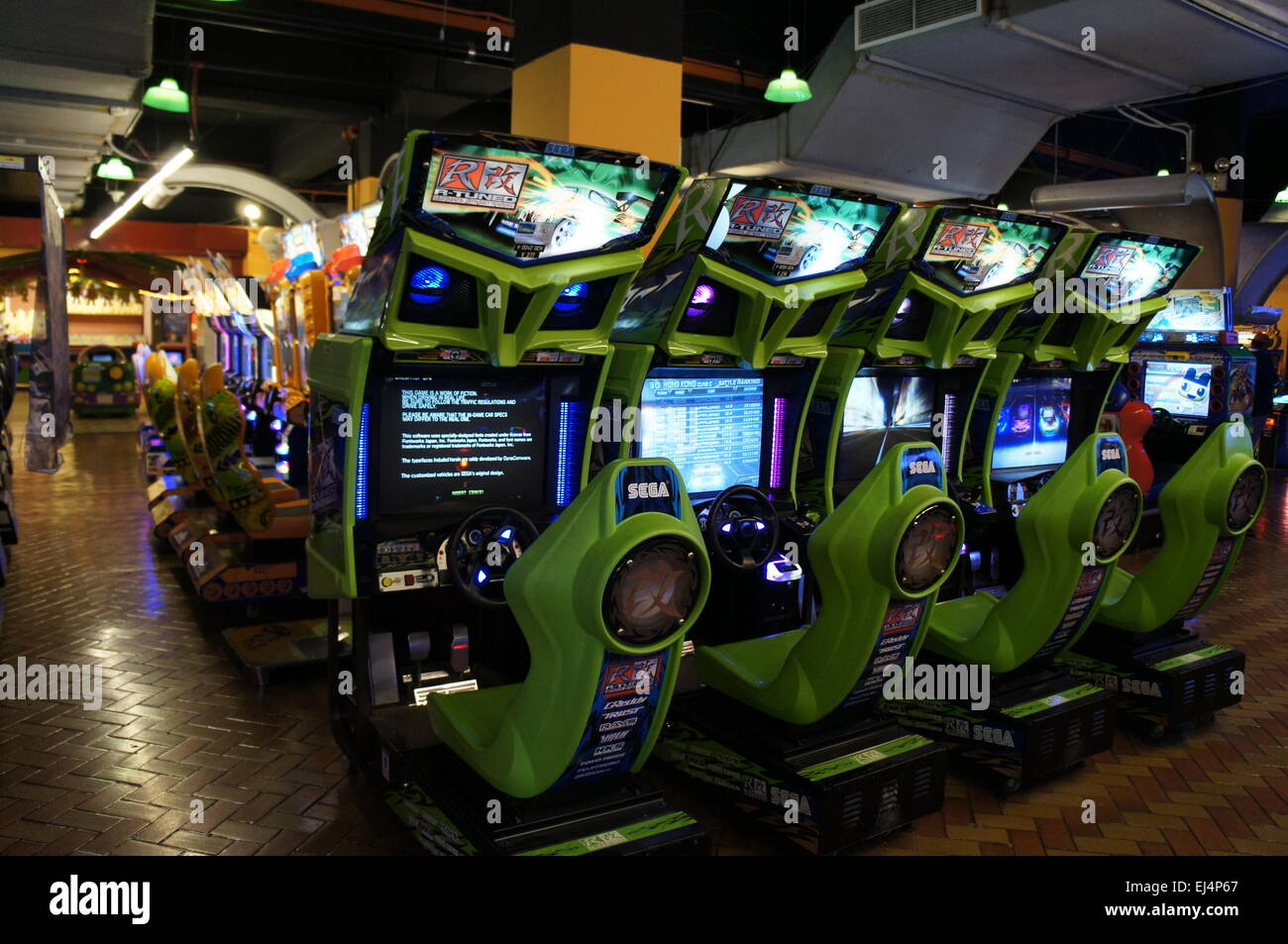 driving Simulator Arcade-Rennspiel Stockfoto