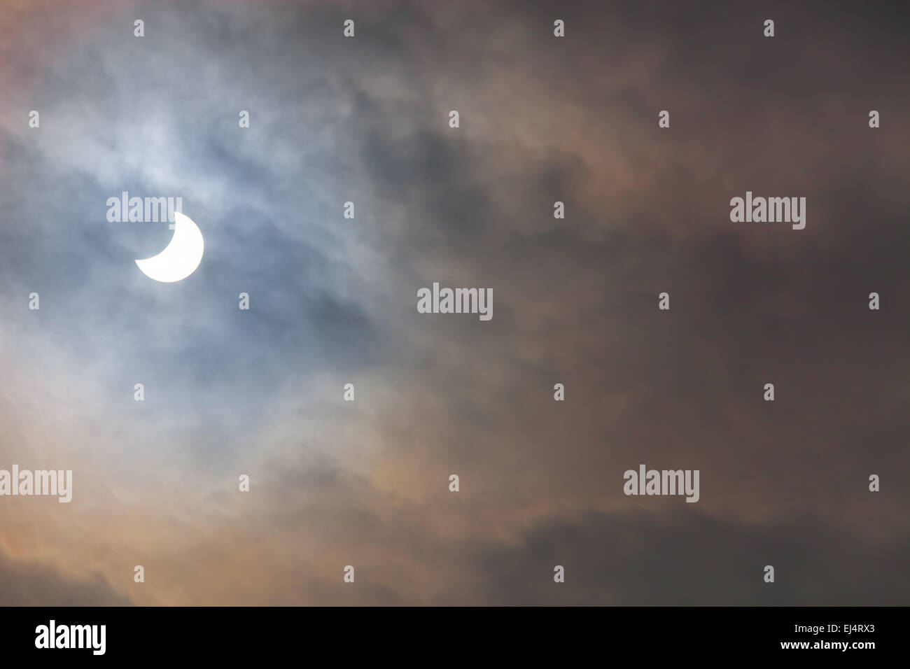 Sonnenfinsternis in Italien, 20. März 2015 Stockfoto