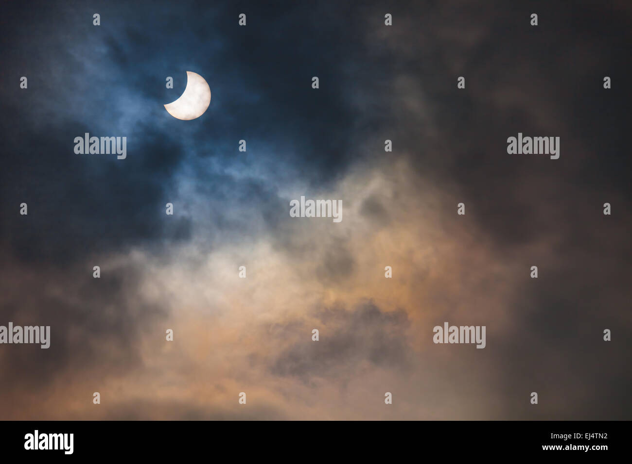 Sonnenfinsternis in Italien, 20. März 2015 Stockfoto