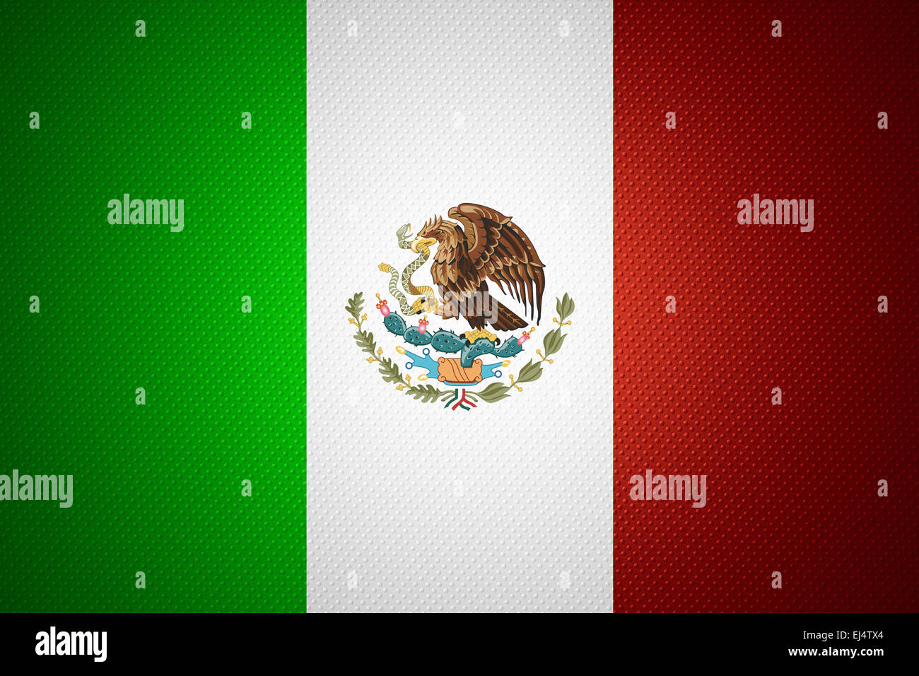 Mexiko-Flagge oder mexikanische Banner auf abstrakte Textur Stockfoto