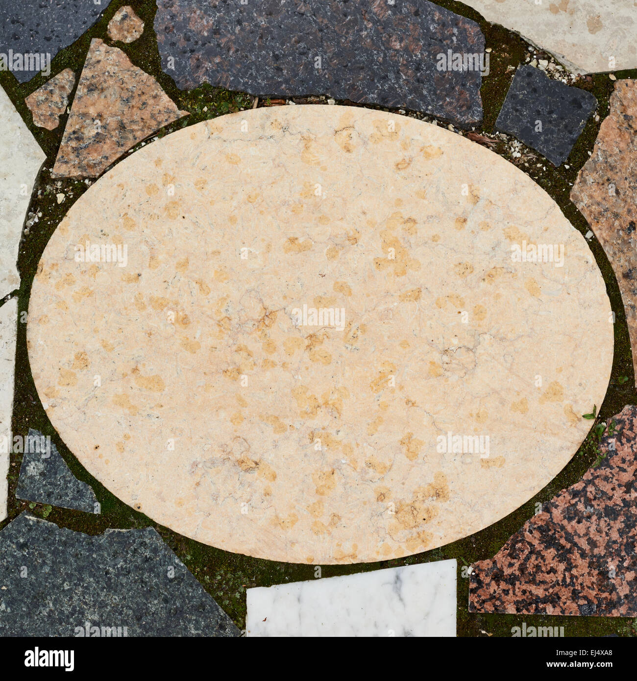 Marmor Oval Exemplar Platte Stockfoto