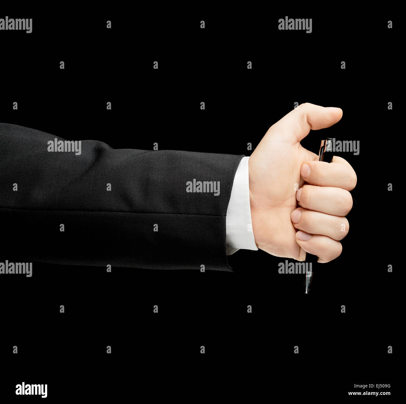 Kaukasische Männer Hand in einem Business-Anzug, isoliert Stockfoto