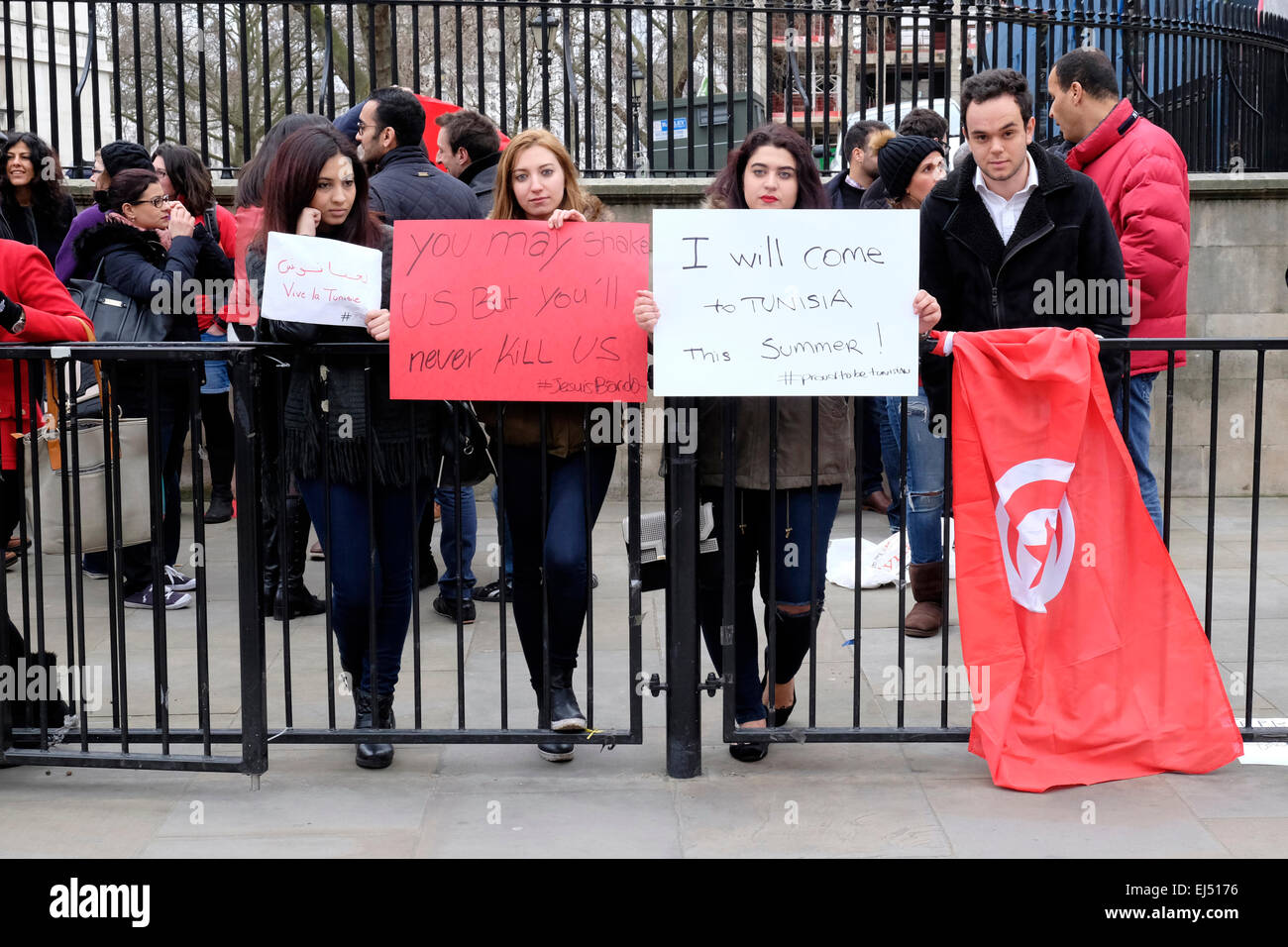 Tunesische Demonstranten in central London, UK Stockfoto