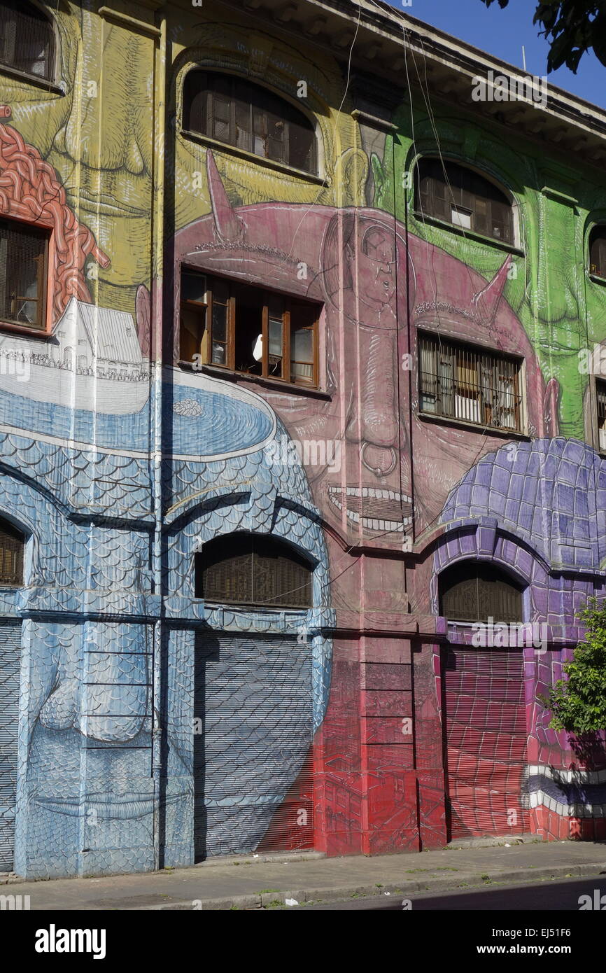 Rom. Italien. Streetart von Blu auf Via del Porto Fluviale, Ostiense. Stockfoto