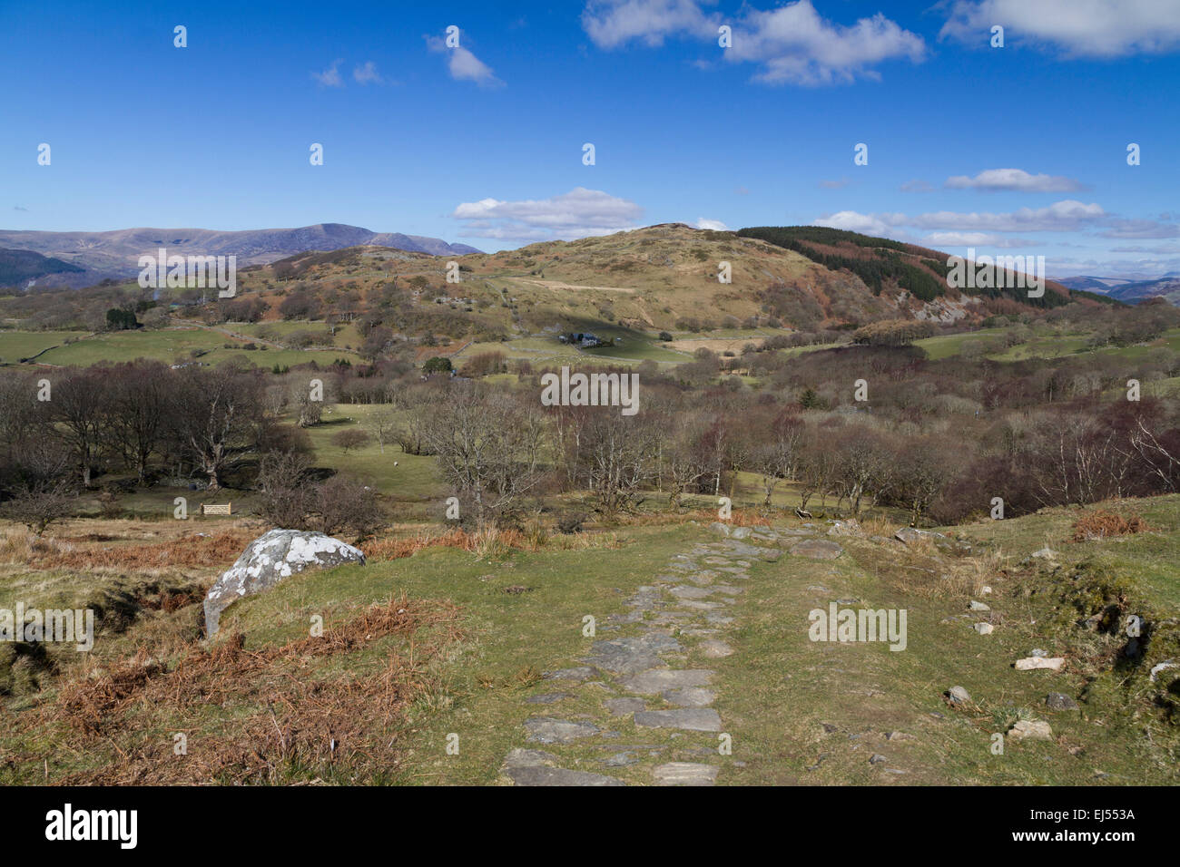 Blick auf dem Weg nach oben die Pony-Pfad auf Cadair Idris im südlichen Snowdonia, Nord-Wales Stockfoto