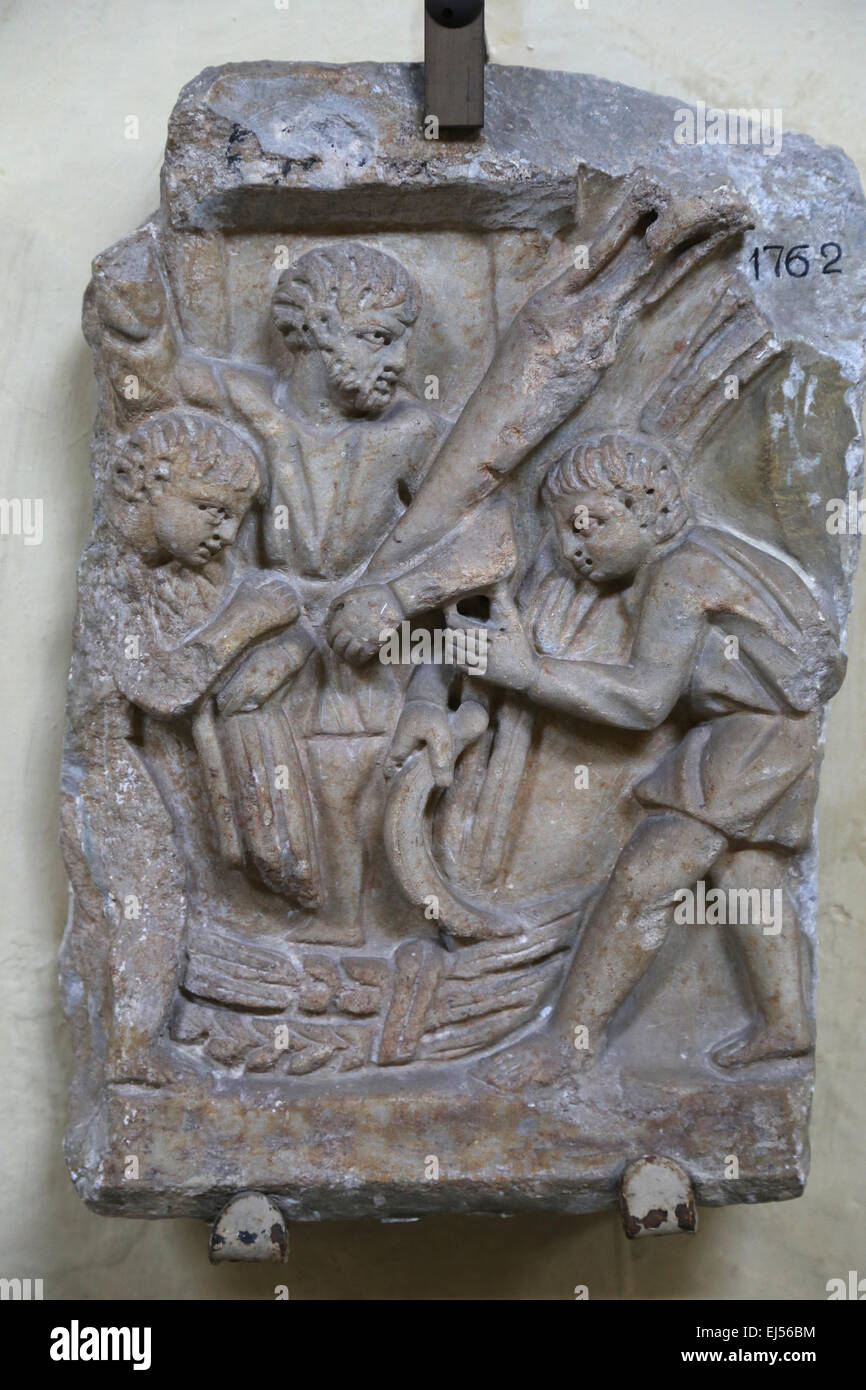 Landwirtschaft. Relief. Gruendet. Vatikanischen Museen. Chiaramonti. Stockfoto