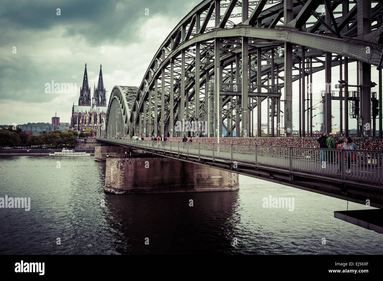 Kölner Dom und Hohenzollernbrücke, Köln Stockfoto