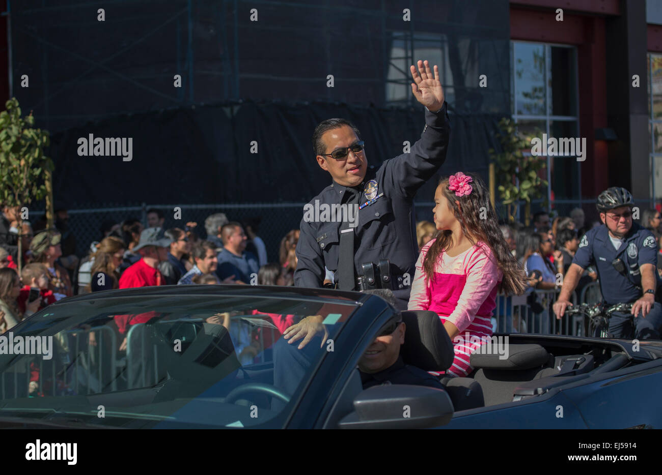 LAPD Blake Chow, 115. Golden Dragon Parade, Chinese New Year, 2014, Jahr des Pferdes, Los Angeles, Kalifornien, USA Stockfoto