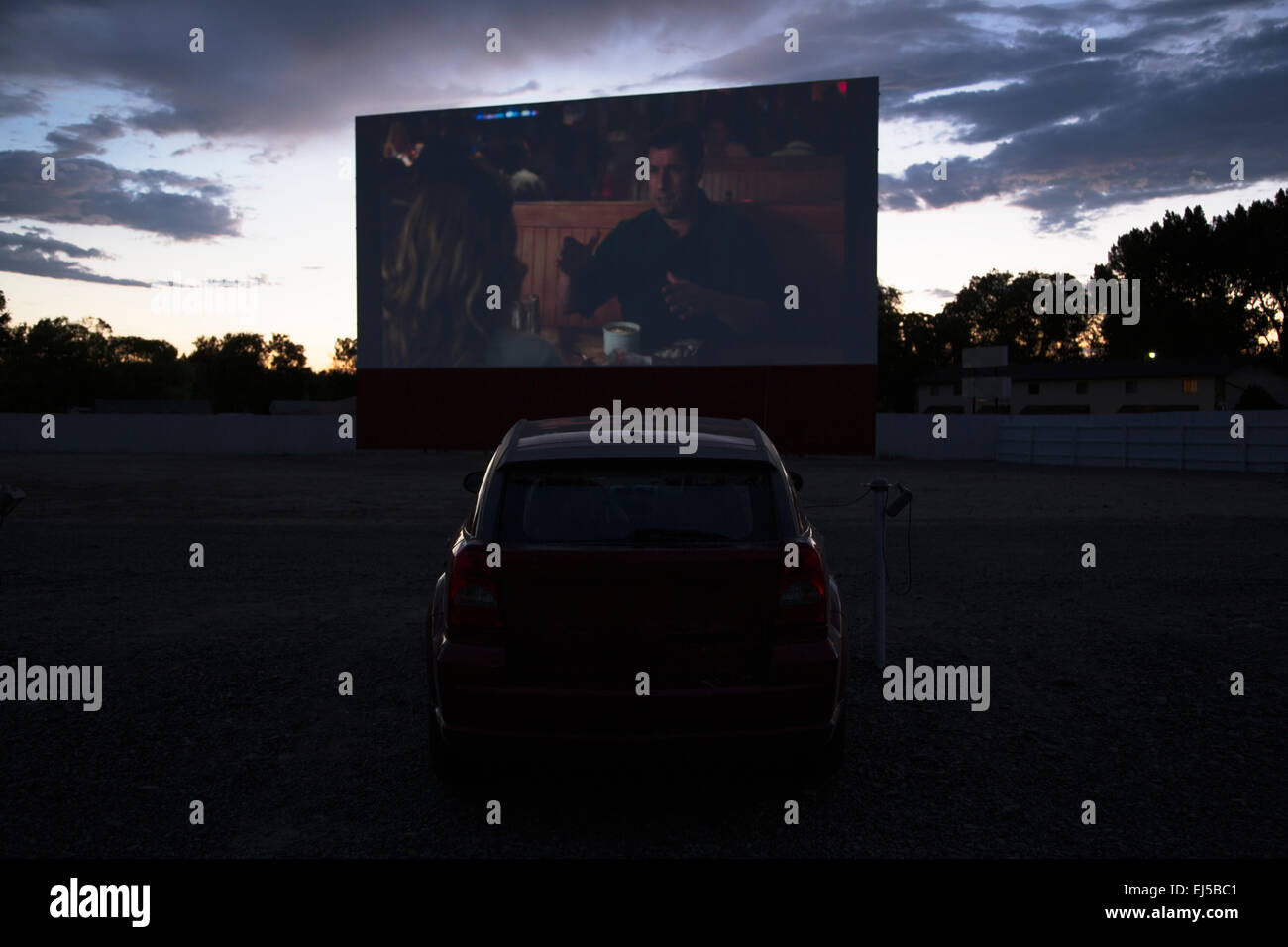 Ansichten im Auto Uhr Filmstar fahren In Kino, Montrose, Colorado, USA Stockfoto