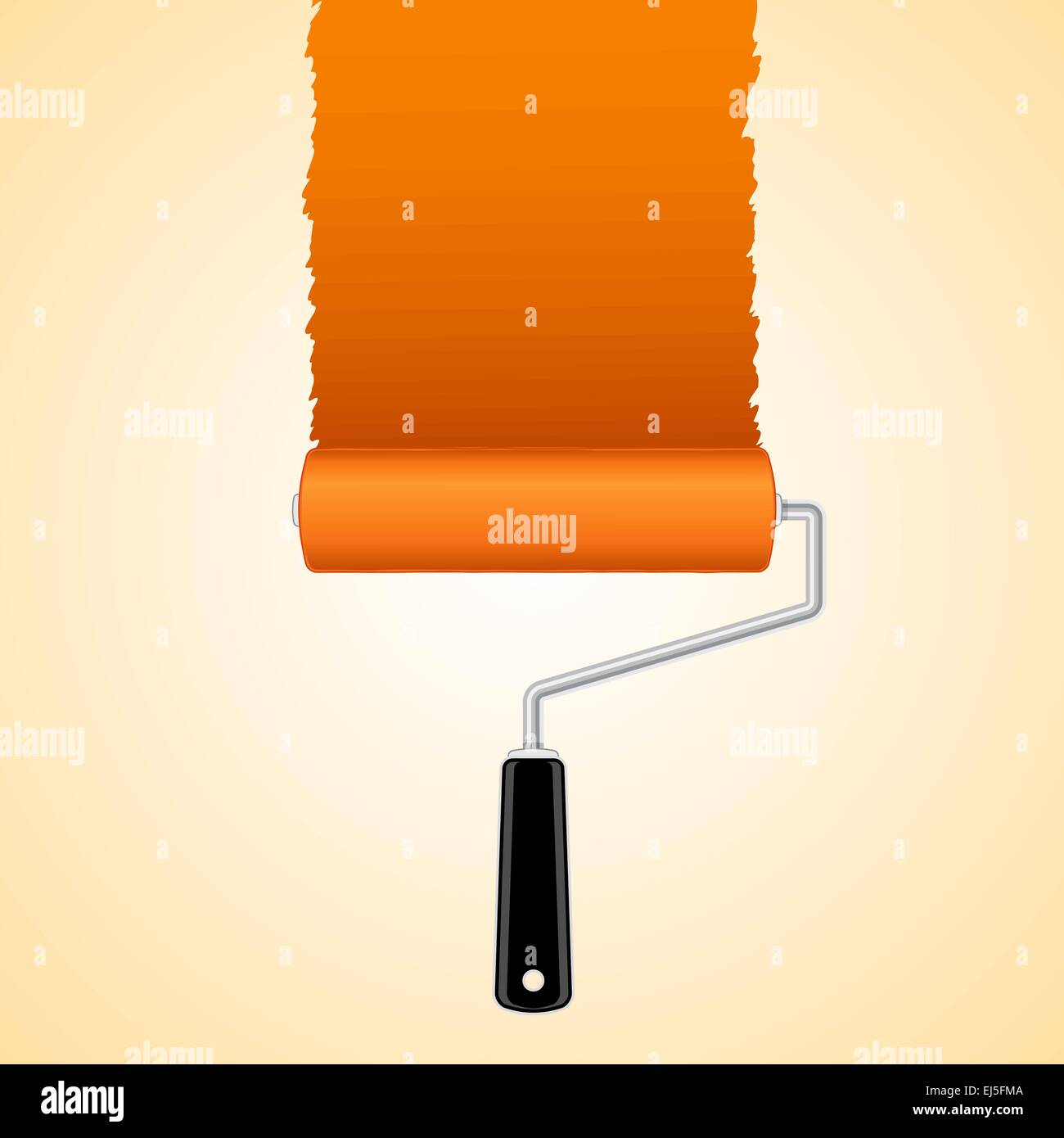 Pinsel Walze mit Orange, Vektor-illustration Stock Vektor