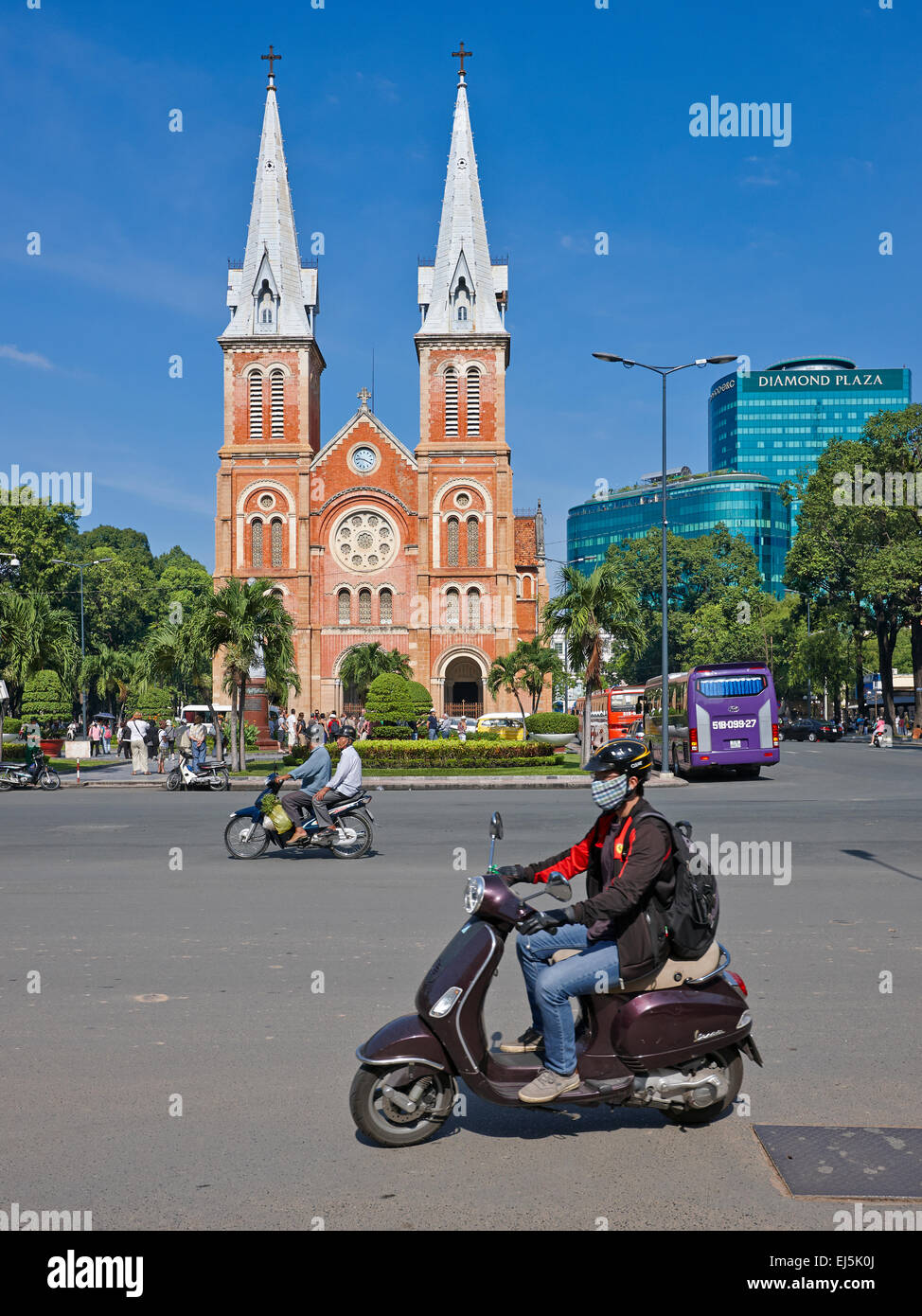 Saigon Notre-Dame-Basilika, Ho-Chi-Minh-Stadt, Vietnam. Stockfoto