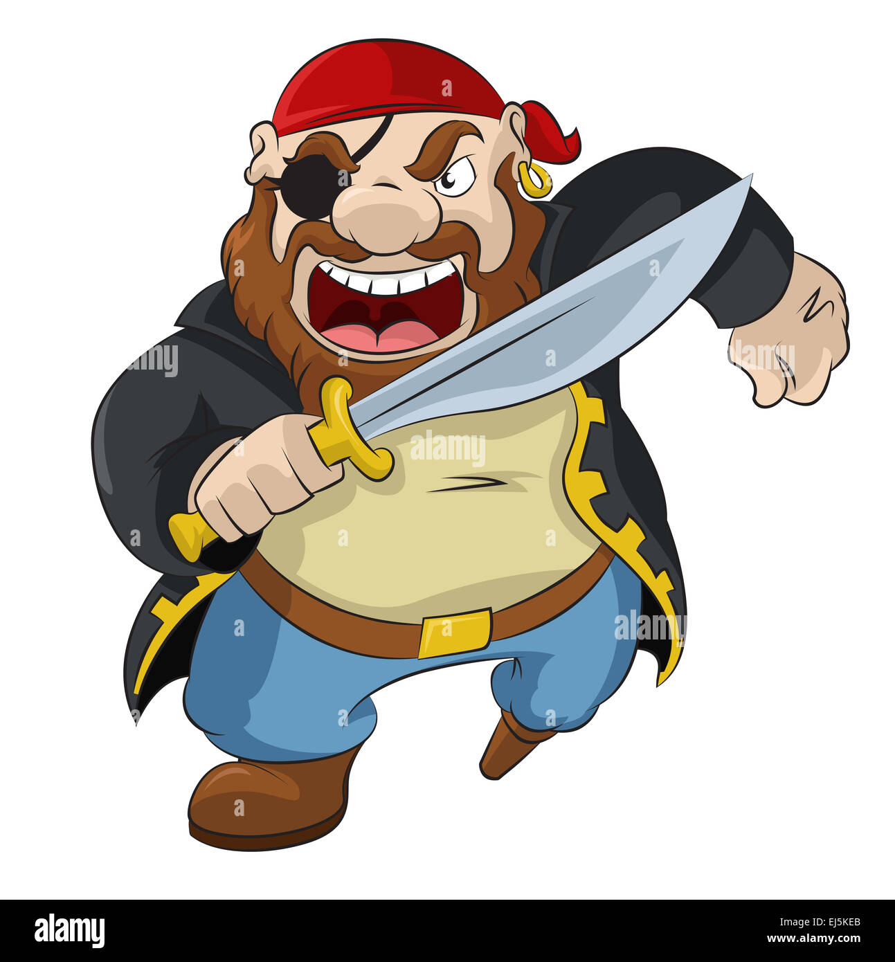 Vektor-Bild von lustigen Cartoon Pirat mit Schwert Stockfoto