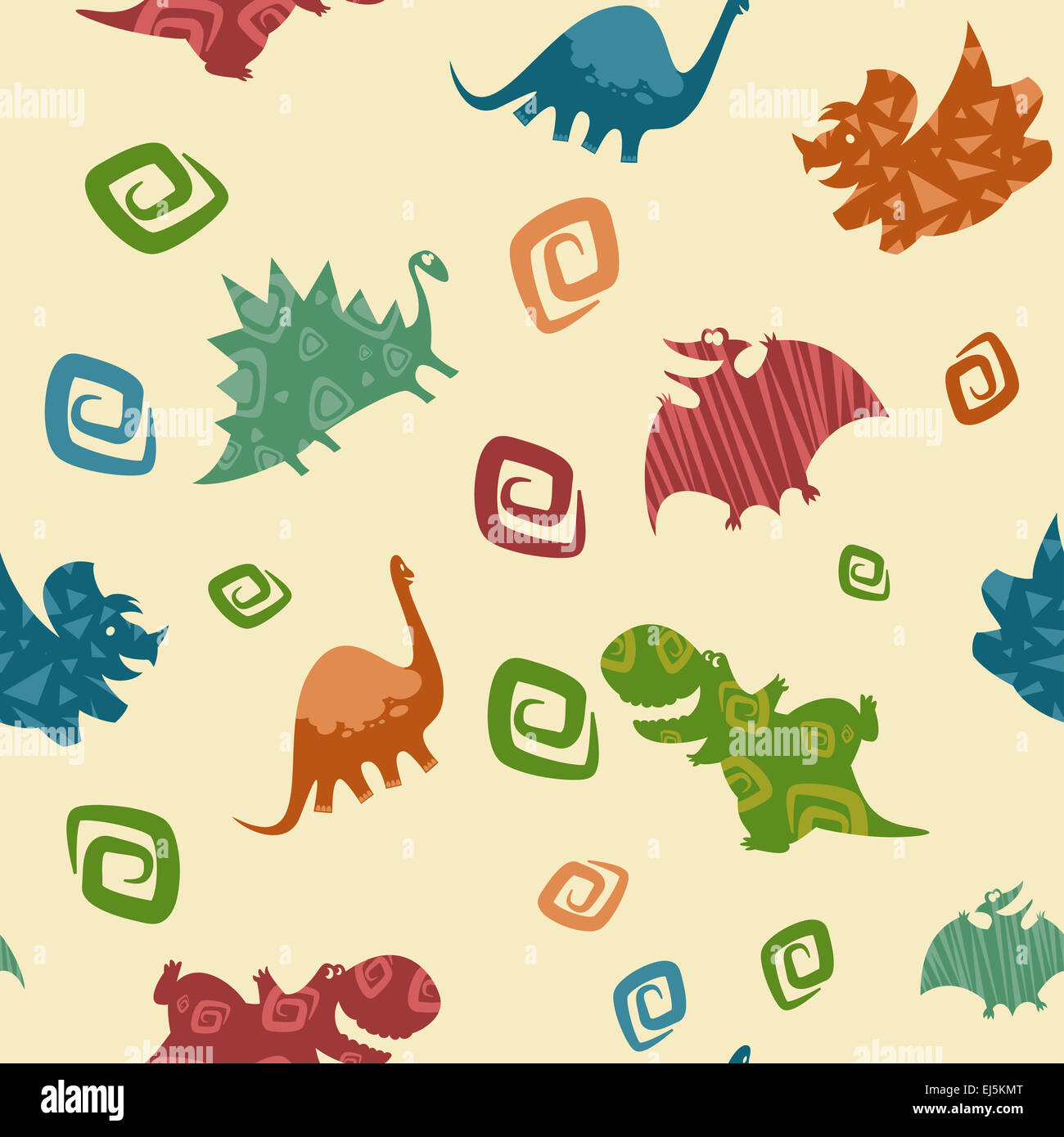 Vektor-Bild von Dino Baby nahtlose Muster Stockfoto