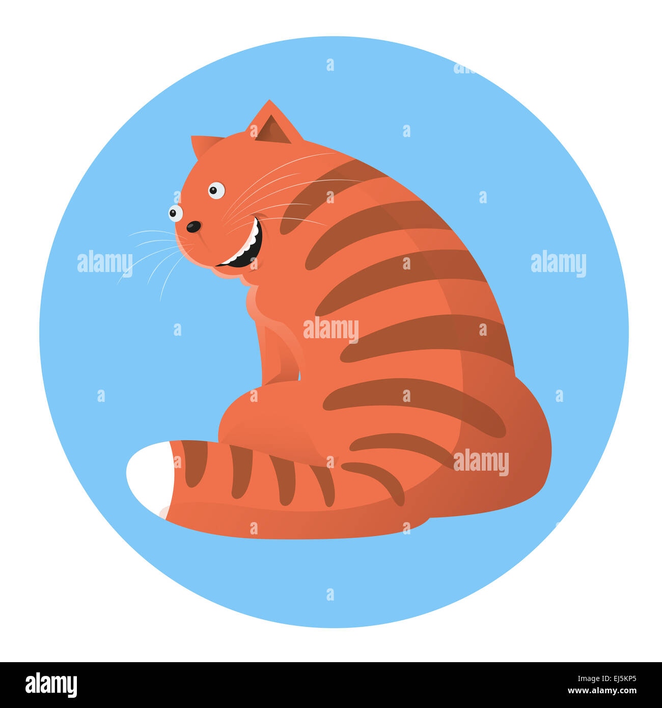 Vektor-Bild des lächelnden Katze Cartoon orange Stockfoto