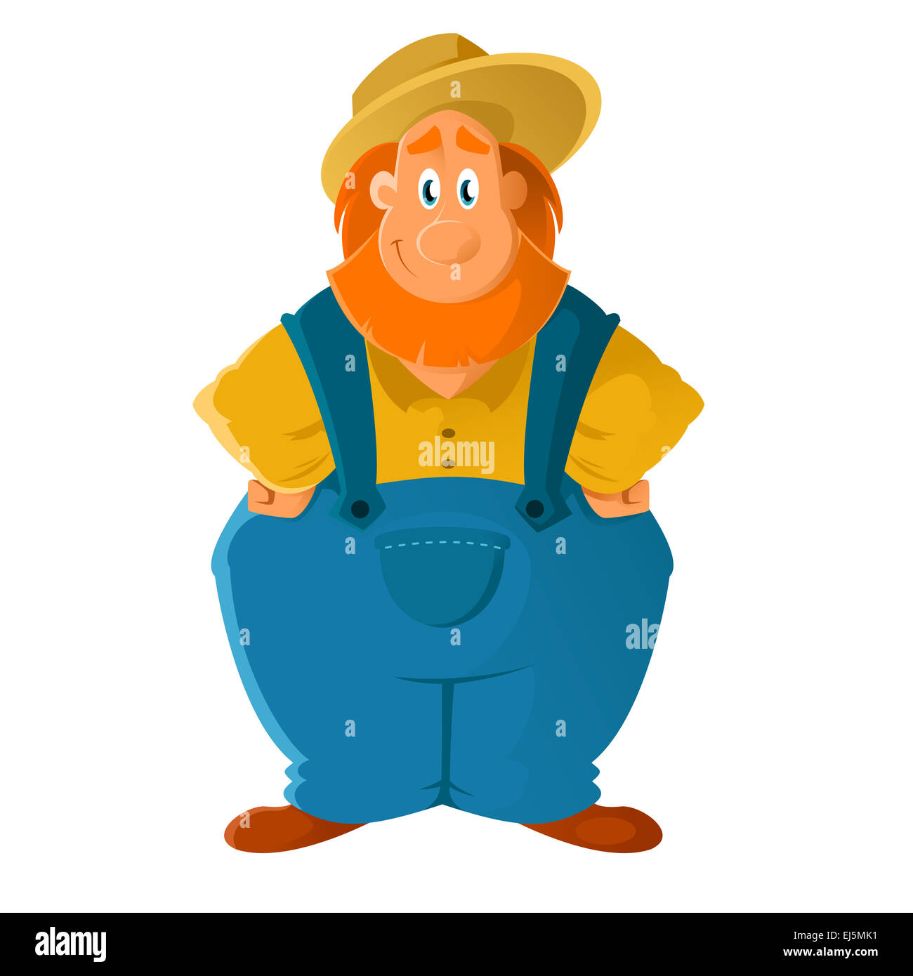 Vektor-Bild eines Cartoons lustige Bauer Stockfoto