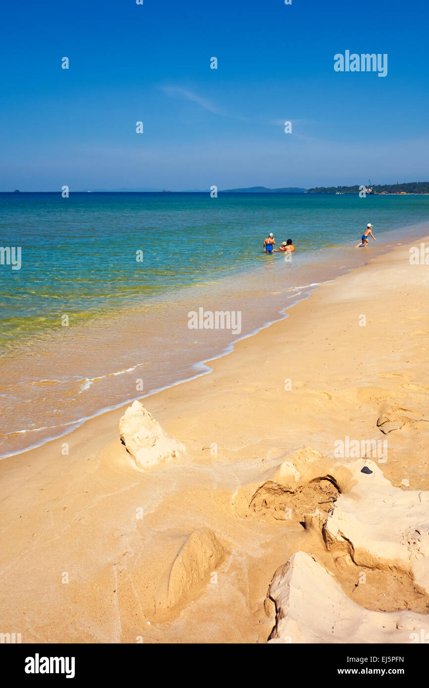 Sandstrand auf der Insel Phu Quoc. Der Provinz Kien Giang, Vietnam. Stockfoto
