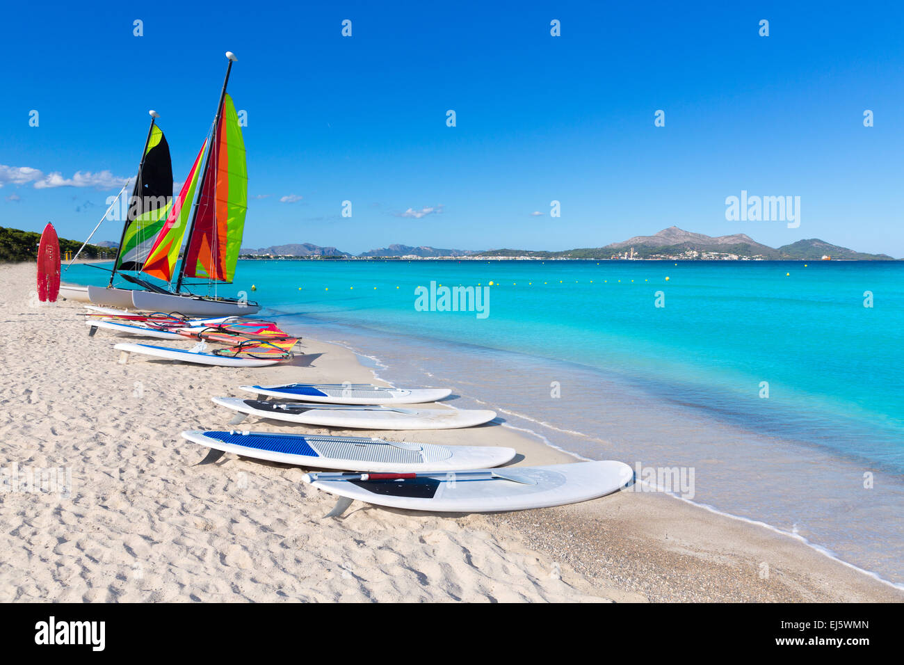 Esperanza-Strand Platja de Muro in Alcudia Bucht Mallorca Mallorca Stockfoto