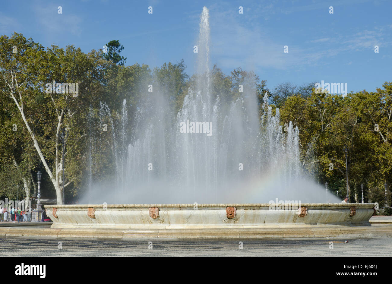 Der Brunnen auf der Plaza d'espana, Sevilla, Spanien Stockfoto