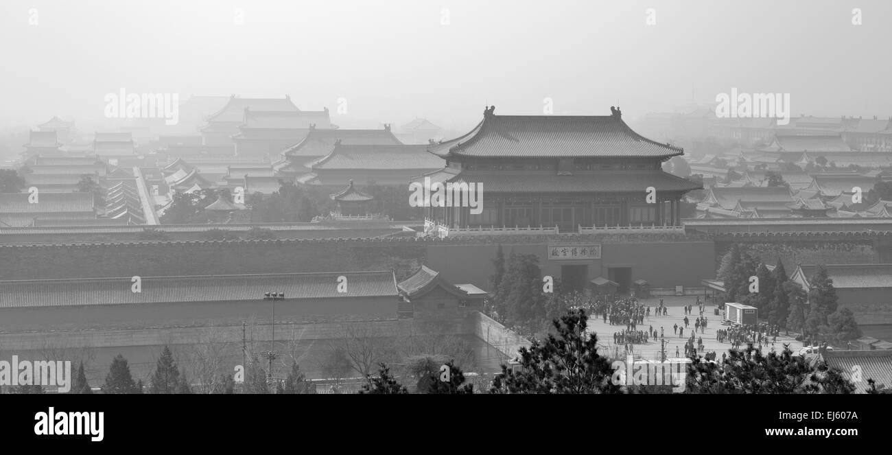 Historische Architektur in der verbotenen Stadt in Peking, China. Stockfoto