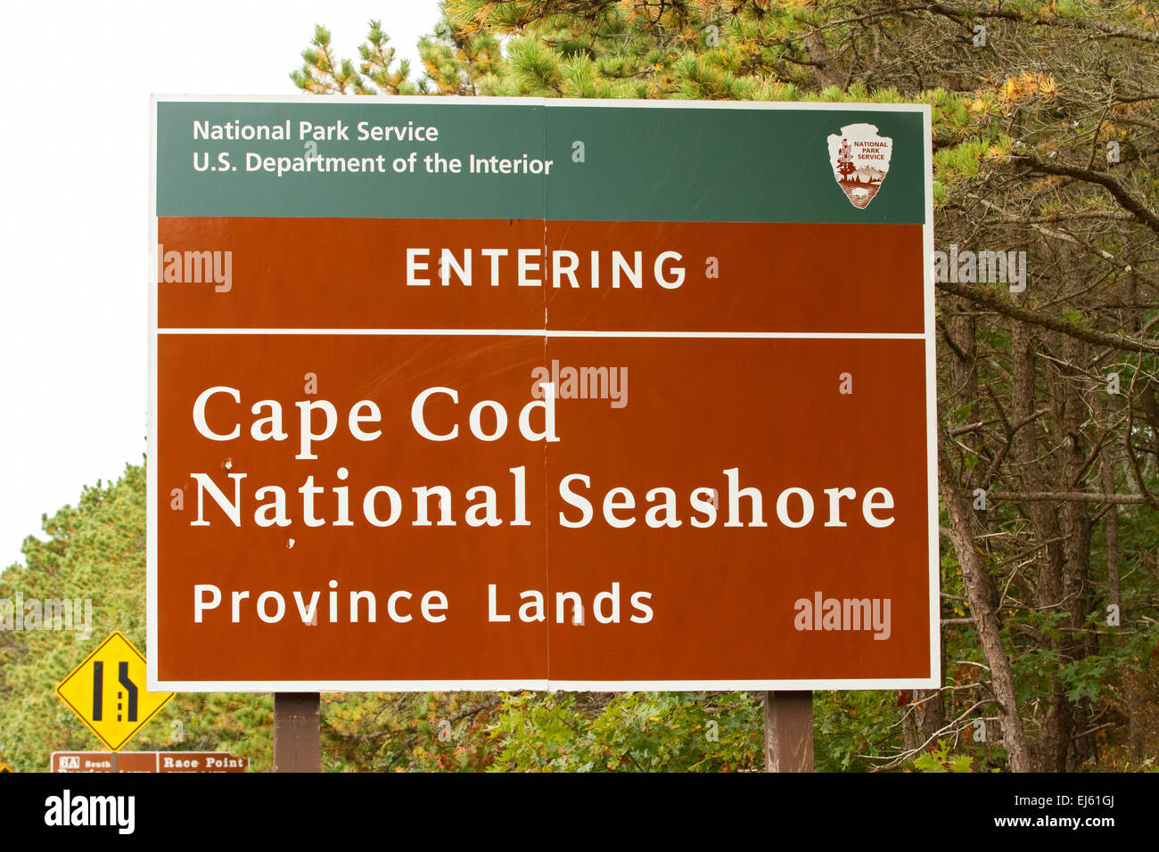 Cape Cod National Seashore Nationalpark Sign. Stockfoto