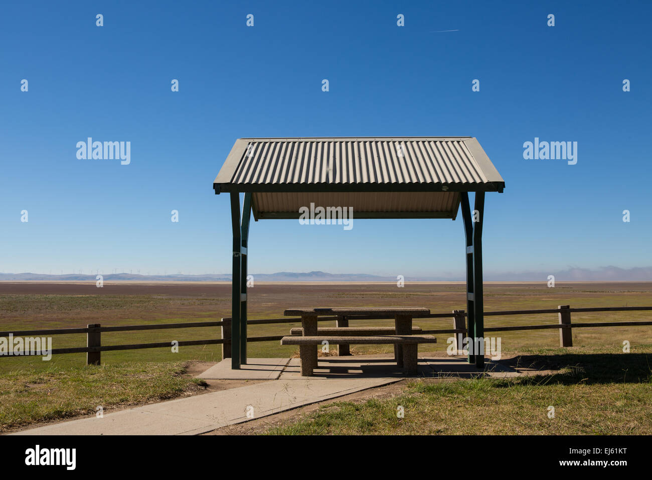Einem geschützten Picknickplatz am Ufer des Lake George, New South Wales, Australien Stockfoto
