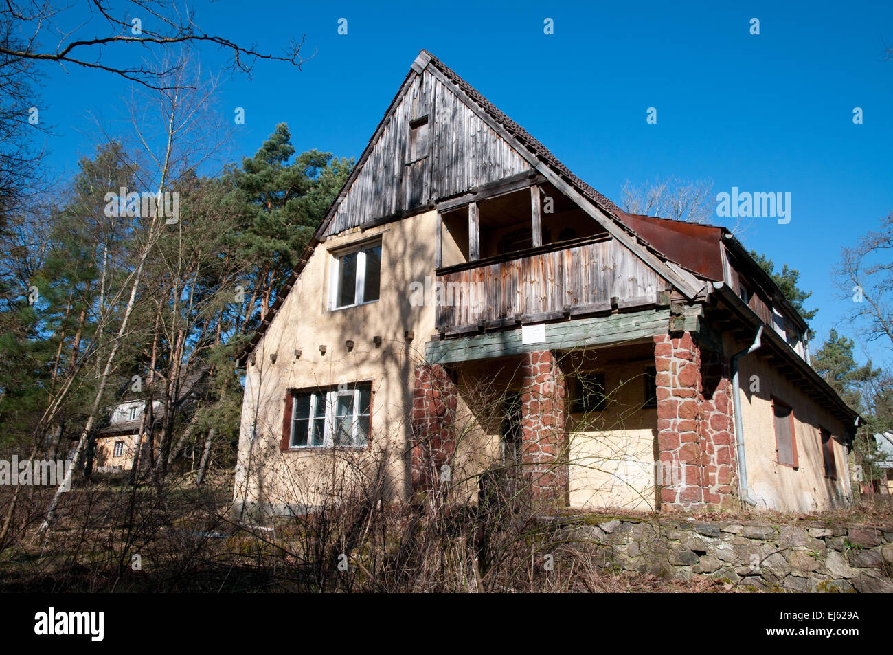 Ehemaligen Häuser der SS-Wachen im KZ Ravensbrück, Fürstenberg, Deutschland Stockfoto