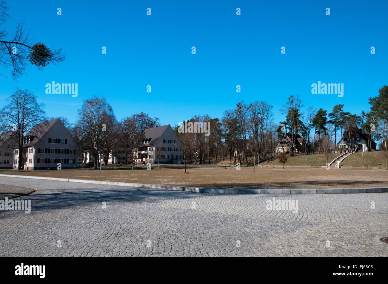 Häuser für SS-Personal angrenzenden Konzentrationslager Ravensbrück, Deutschland Stockfoto