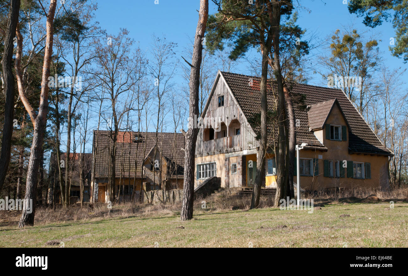 Ehemaligen Häuser der SS-Offiziere im KZ Ravensbrück, Fürstenberg, Deutschland Stockfoto