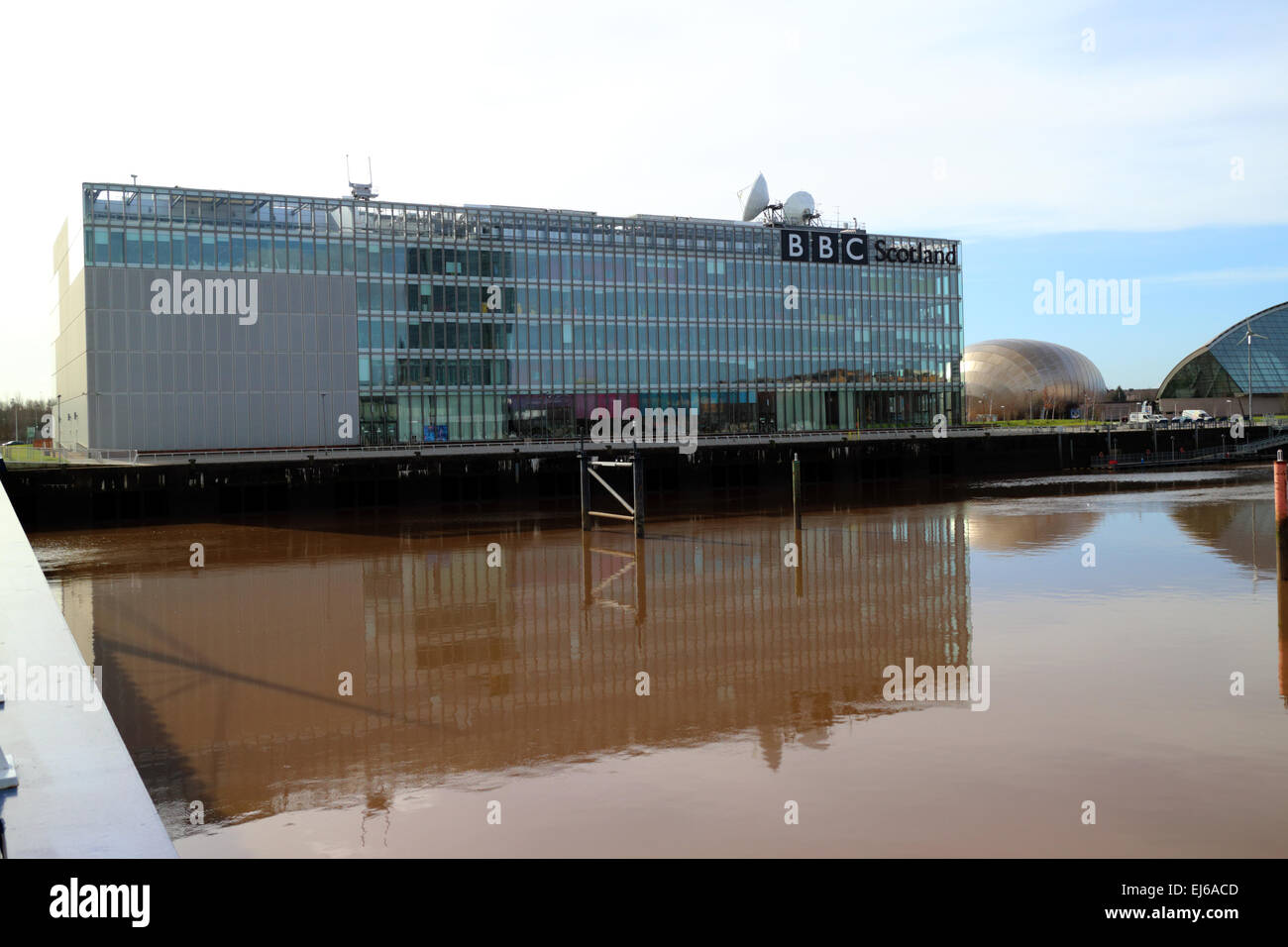 BBC pacific Quay River Clyde Glasgow Schottland, Vereinigtes Königreich Stockfoto