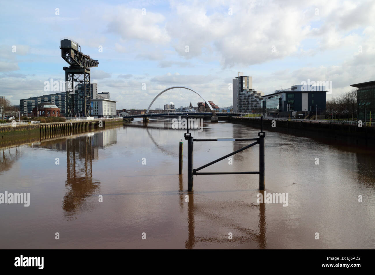 Fluss Clyde Arc Finnieston Brückenkran Glasgow Schottland, Vereinigtes Königreich Stockfoto