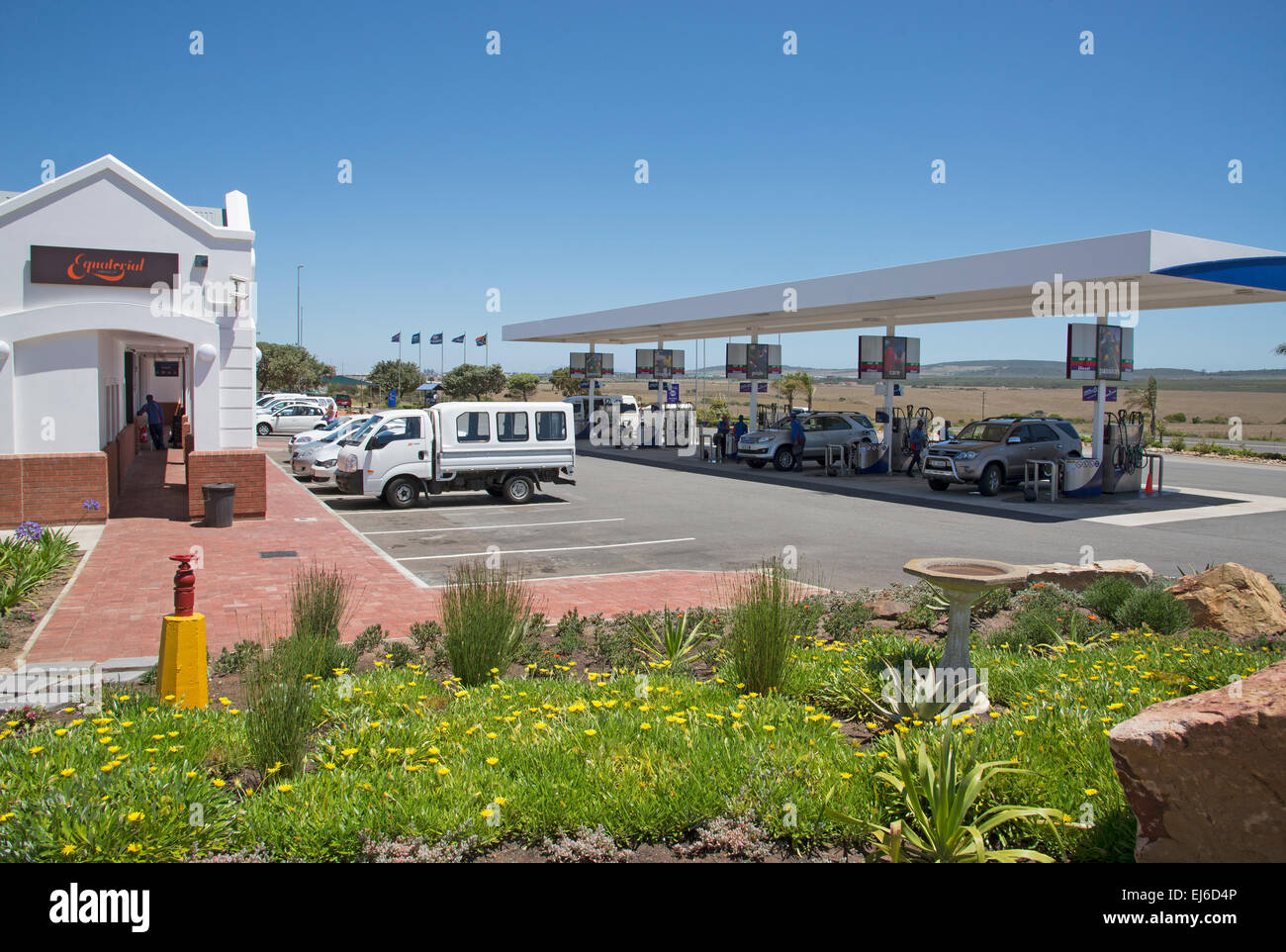 Tankstelle auf der N2 Autobahn in der Nähe von Mossel Bay-Südafrika Stockfoto
