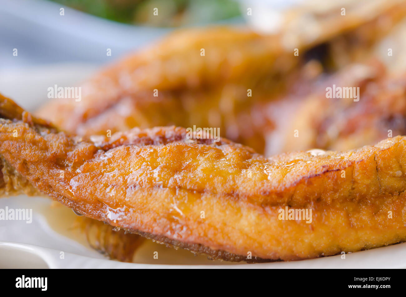 Fischgericht - frittiertem Fisch hautnah Stockfoto