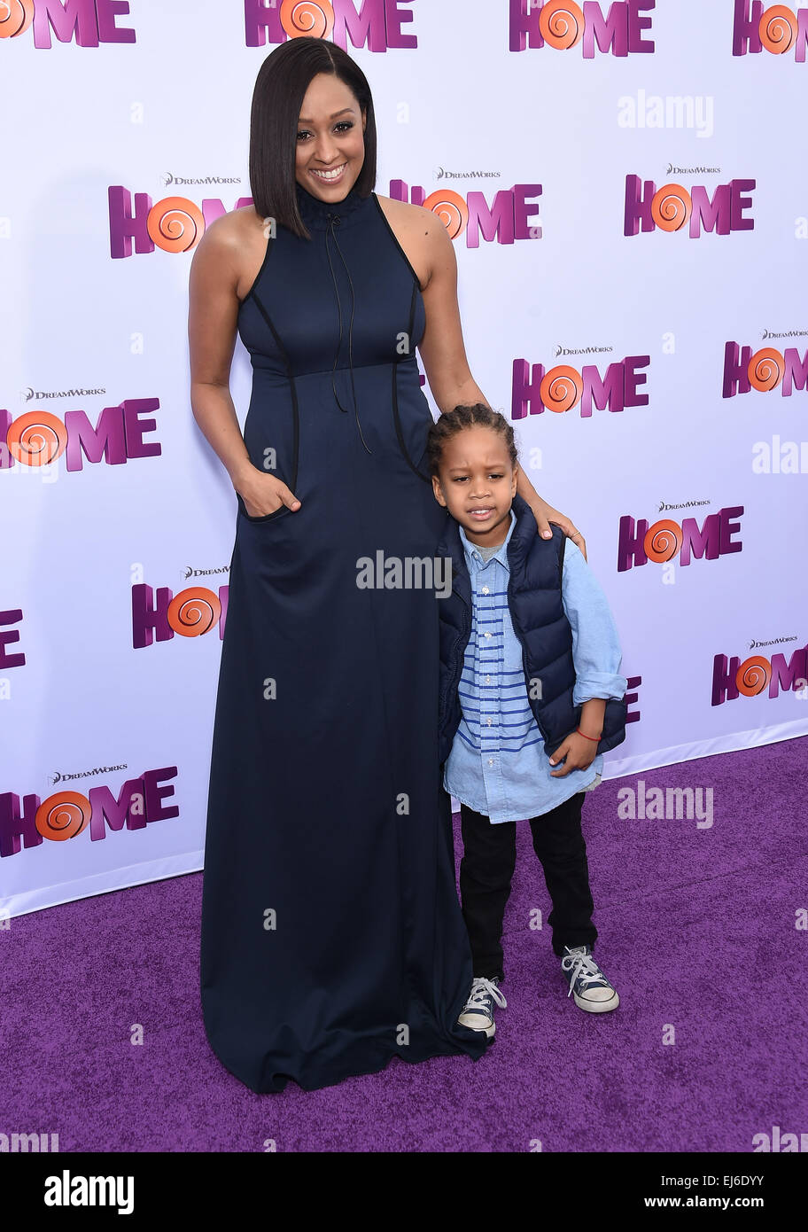 Westwood, Kalifornien, USA. 22. März 2015. Tia Mowry & Cree Hardrict kommt für die Premiere des Films "Home" im Dorf Theater. Bildnachweis: Lisa O'Connor/ZUMA Draht/Alamy Live-Nachrichten Stockfoto