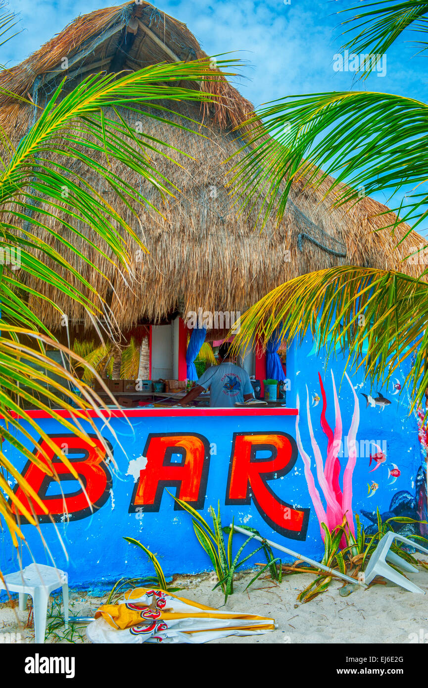 Strand von Isla Mujeres Detail Stockfoto