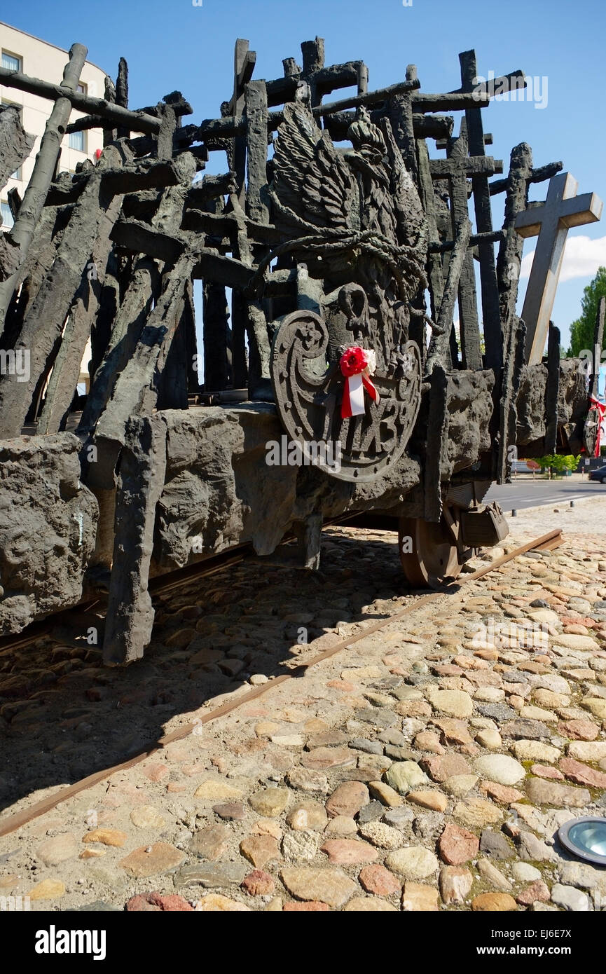 Denkmal für die gefallenen und ermordeten im Osten. Muranowska Street, Warschau, Polen. Stockfoto