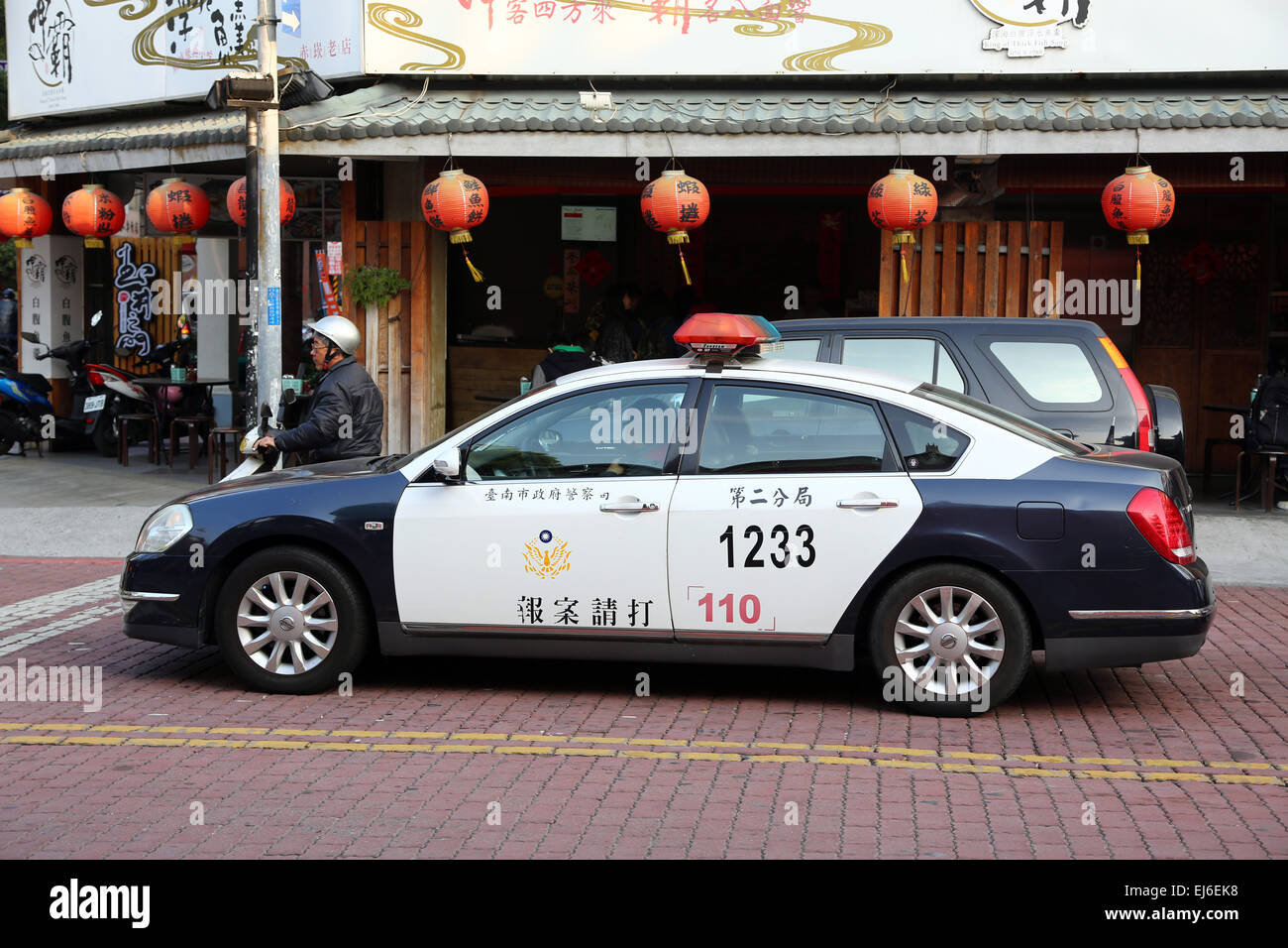 Taiwanesische Polizeiauto, Tainan, Taiwan Stockfoto