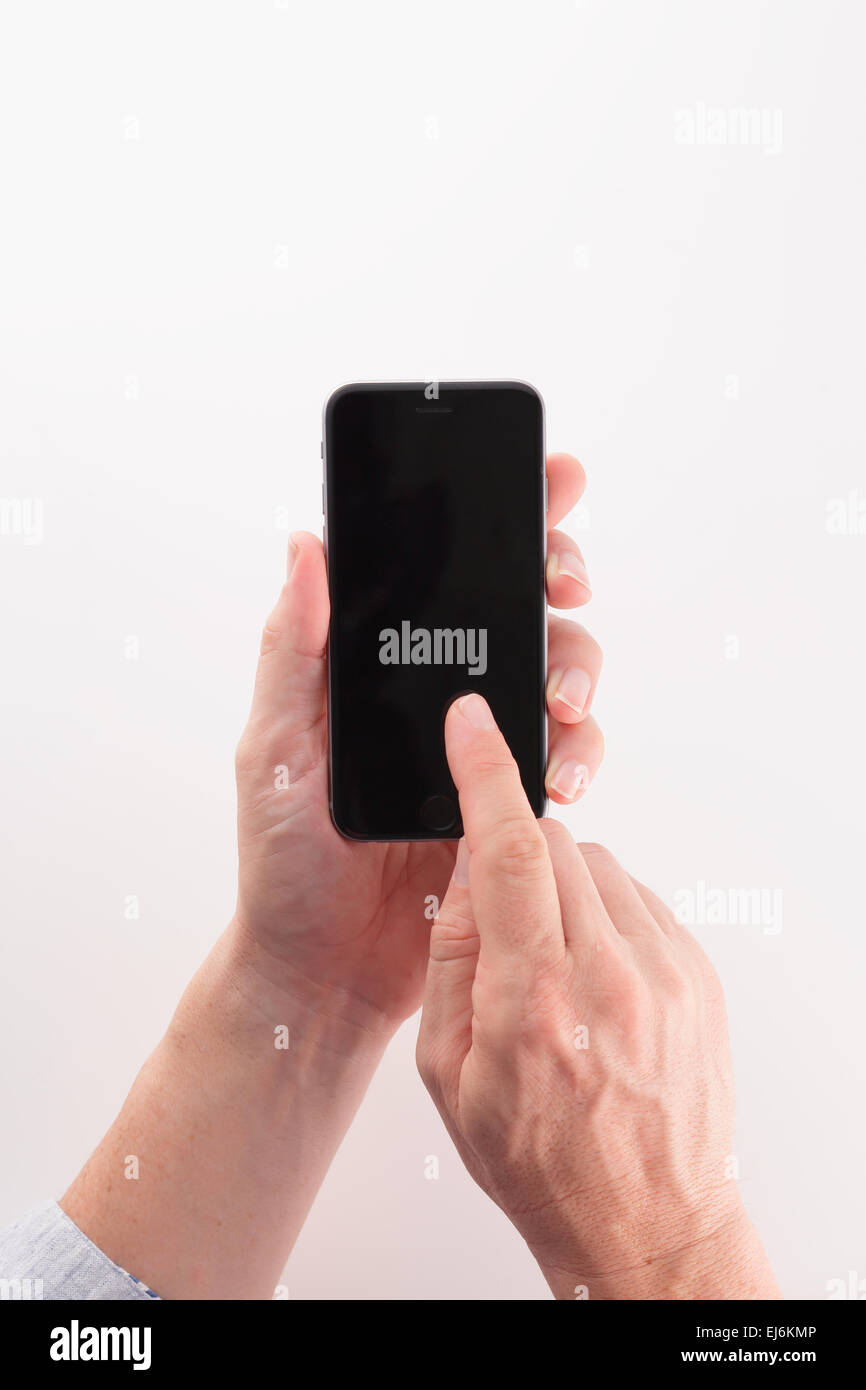 Mann mit smartphone Stockfoto