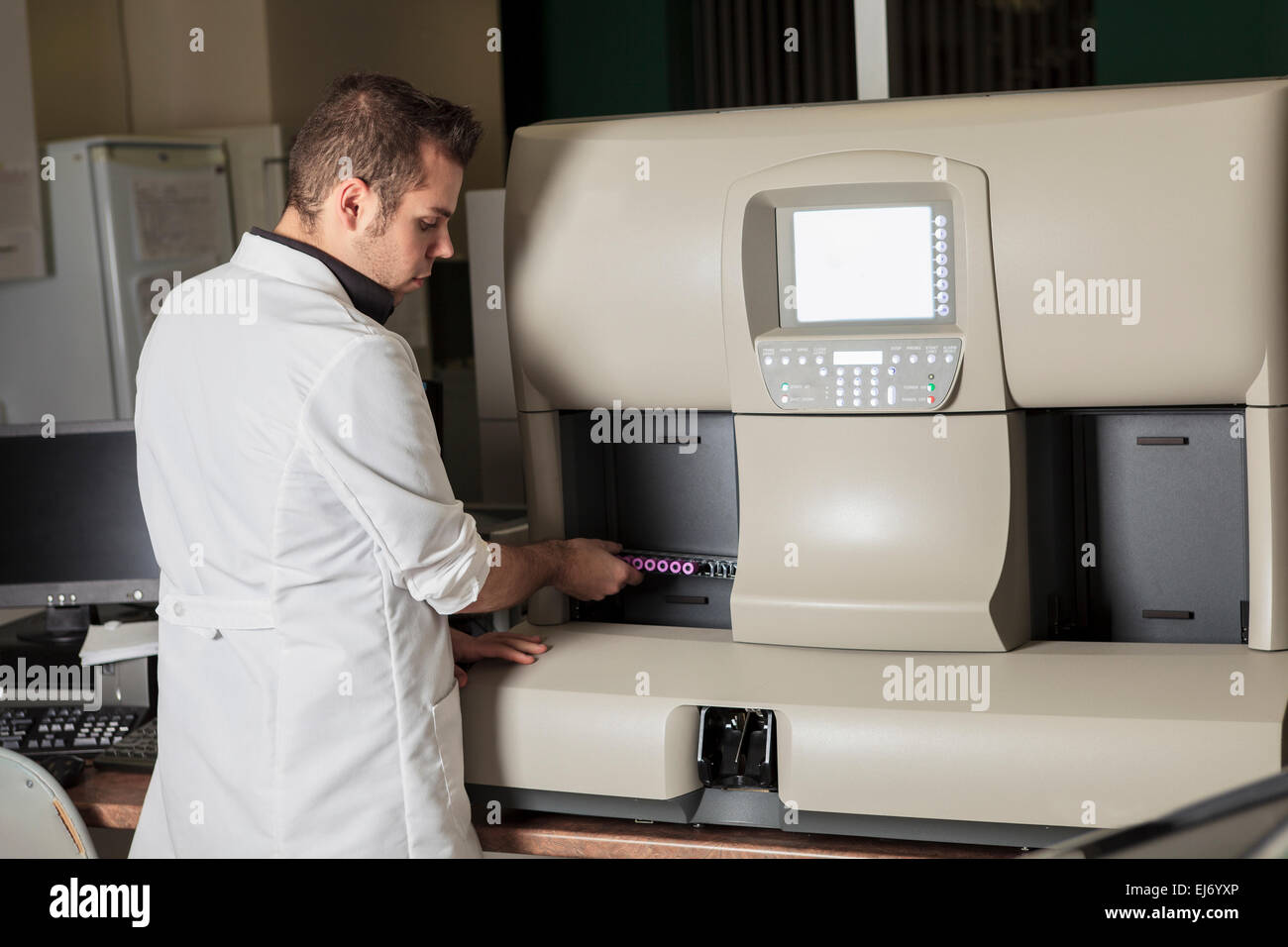 Wissenschaftler bei der Arbeit in einem Labor Stockfoto