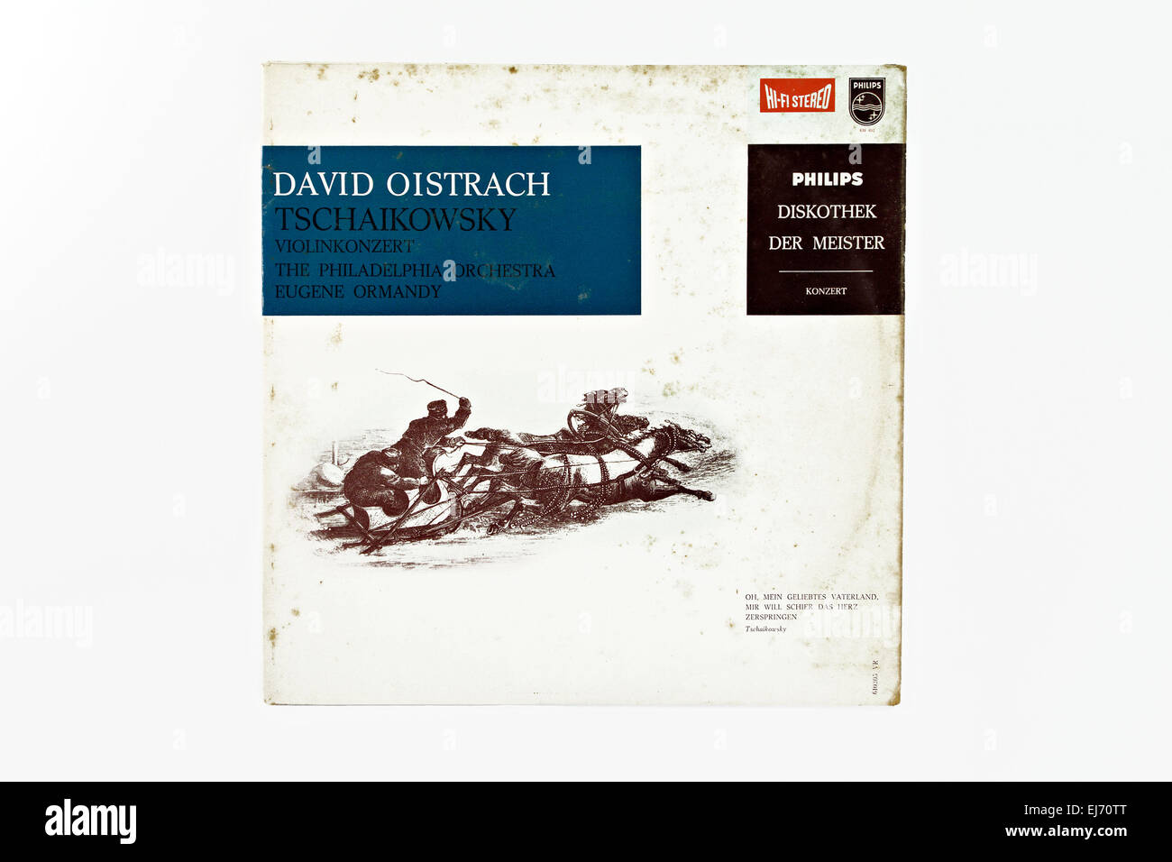 Alte Vinyl-Platte abdecken (David Oistrach) Tschaikowsky Stockfoto
