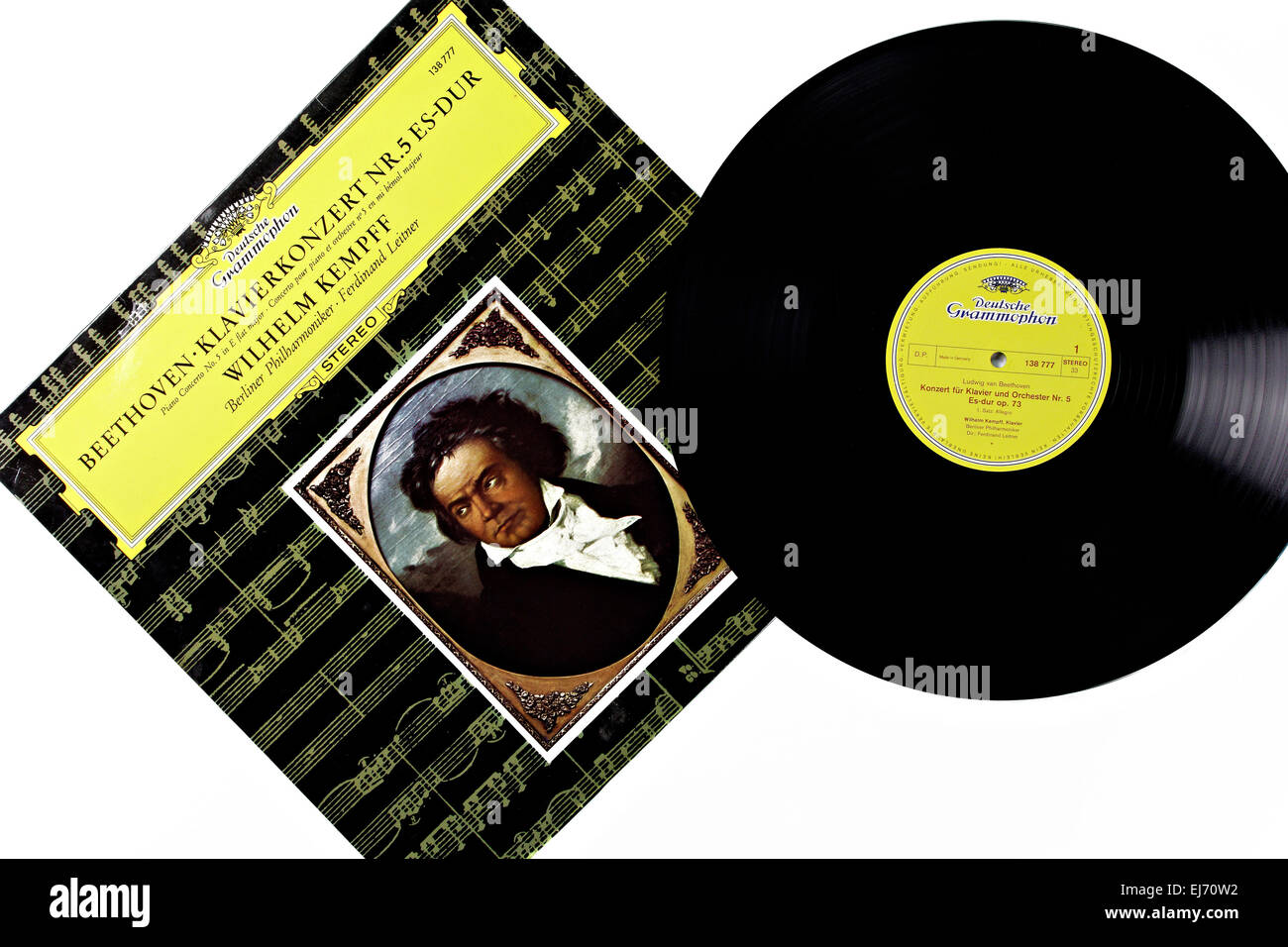 Deutsche Grammophon. Beethoven-nr: 5 Abdeckung und 12' Long Play Vinyl-Schallplatte Stockfoto