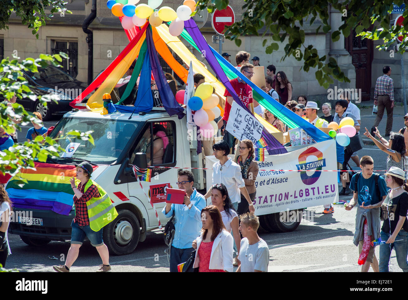 Gay Pride Strasbourg Elsass Frankreich Europa Stockfoto