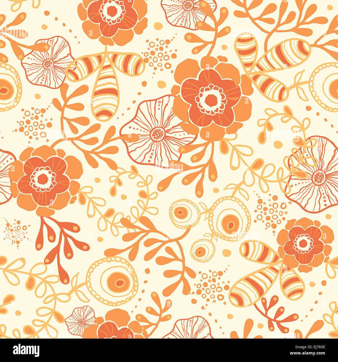 Goldene Blumen Musterdesign Hintergrund Stockfoto