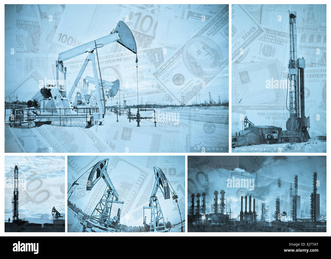 Ölindustrie und Geld. Stockfoto